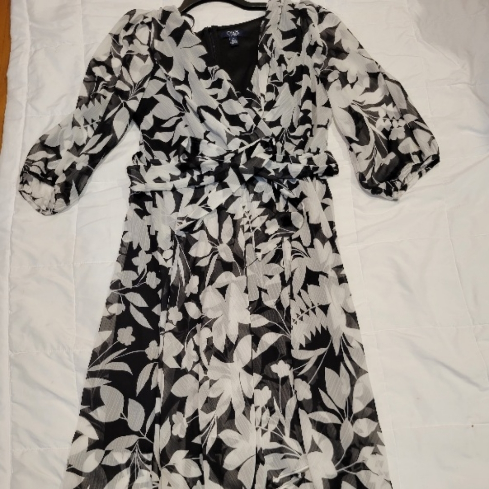Chaps Women Black and White Dress